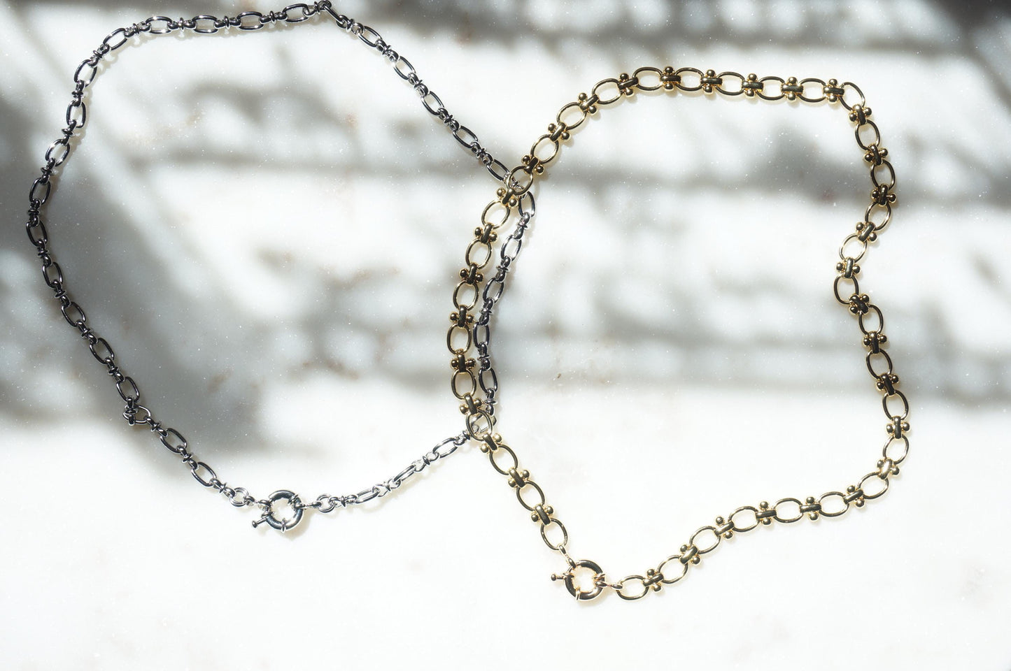 Gold Plated Waterproof Chunky Chain Clasp Necklaces