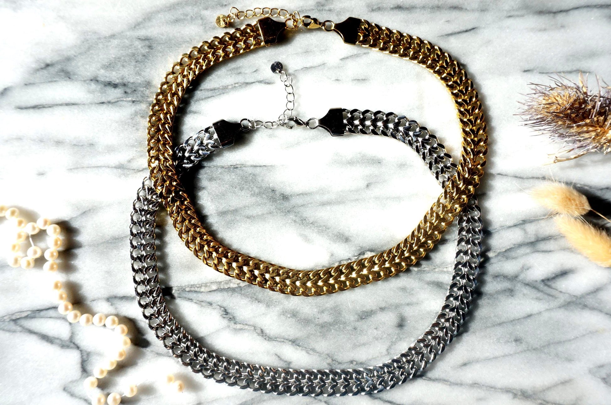 Waterproof Chunky Chain Necklace: Gold/Silver Plated Stainless Steel, Unisex Vibe