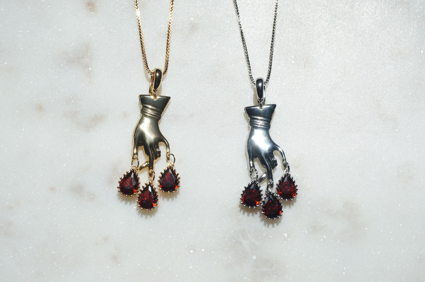 MACBETH Hand and Blooddrops Necklace