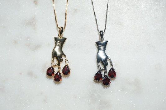 MACBETH Hand and Blooddrops Necklace