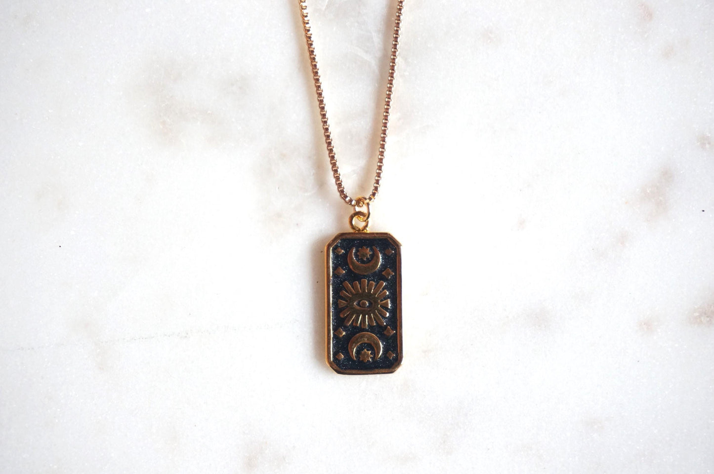 Black Magic Eye Plate Necklace