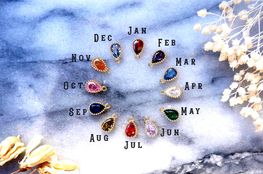 Birthstone Hoops / Gold Huggie Earrings