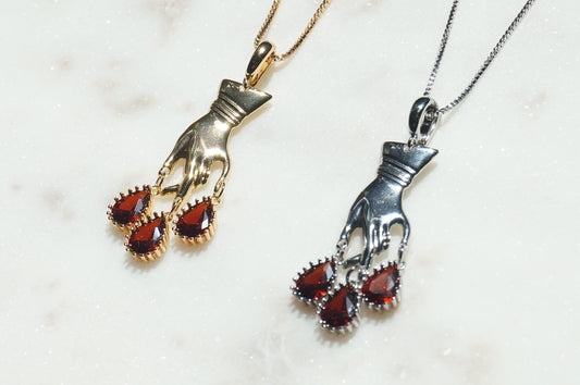 MACBETH Hand and Blooddrops Necklace