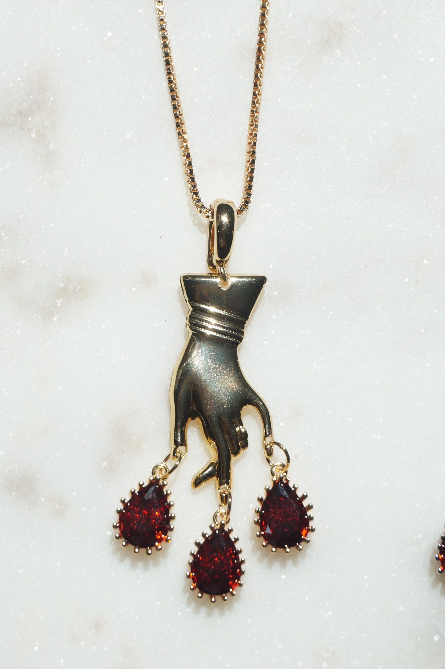 MACBETH Hand and Blooddrops Necklace