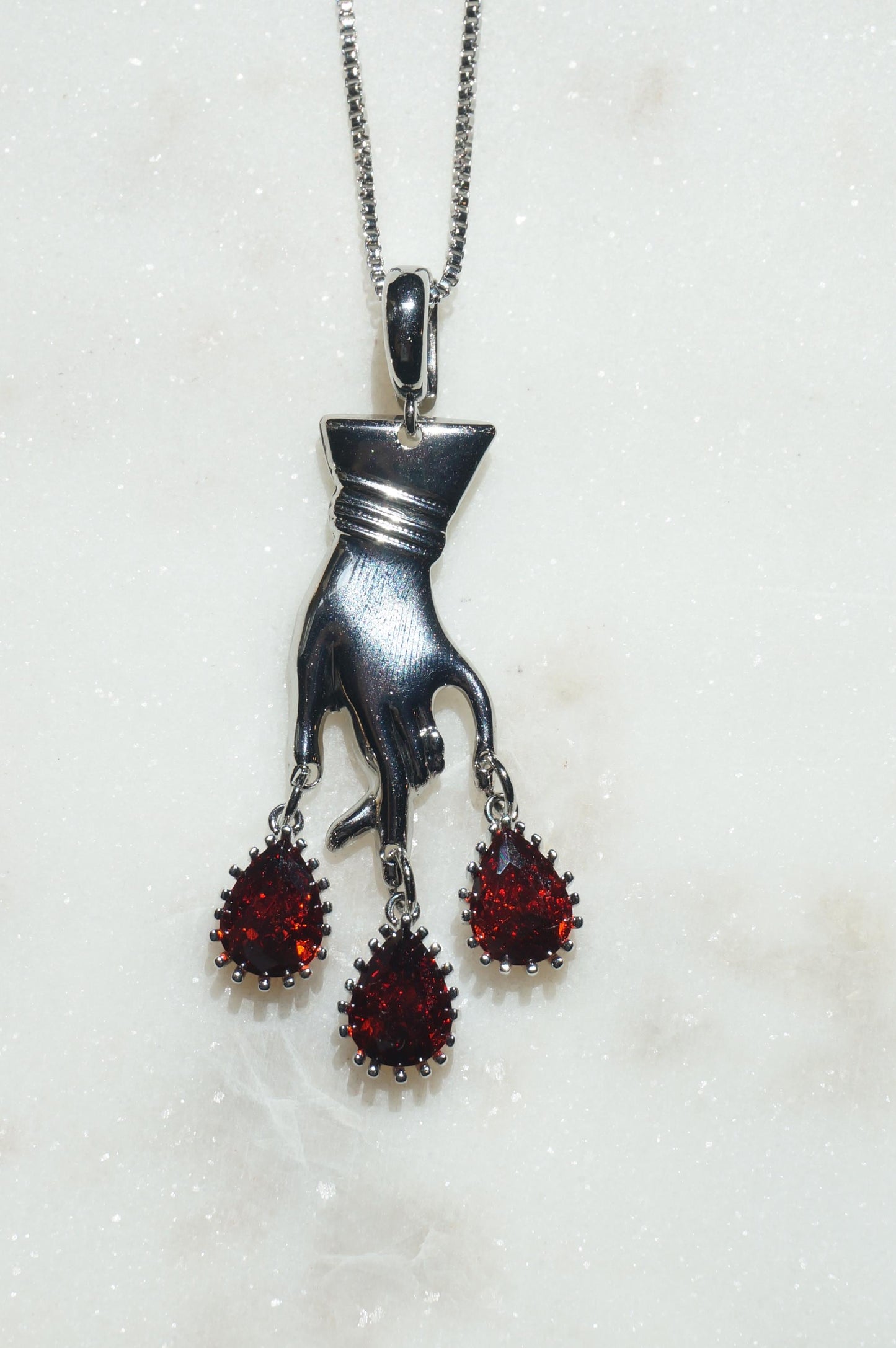 MACBETH Hand and Blooddrops Necklace