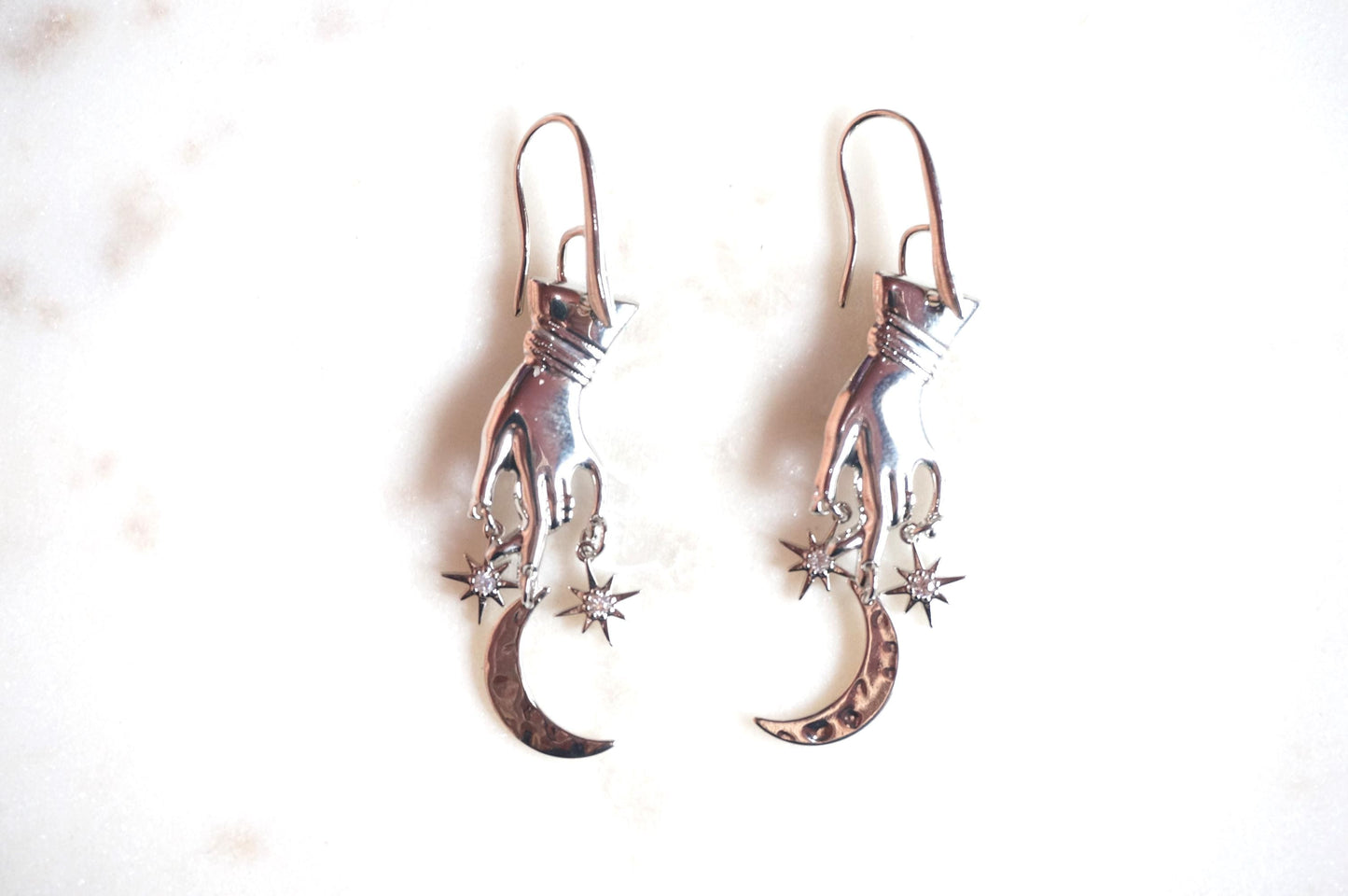 GAIA Hand with Moon and Stars Earrings
