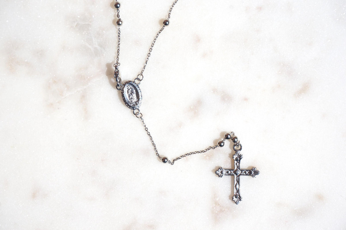 Gold/Silver Plated Rosary Style Necklace