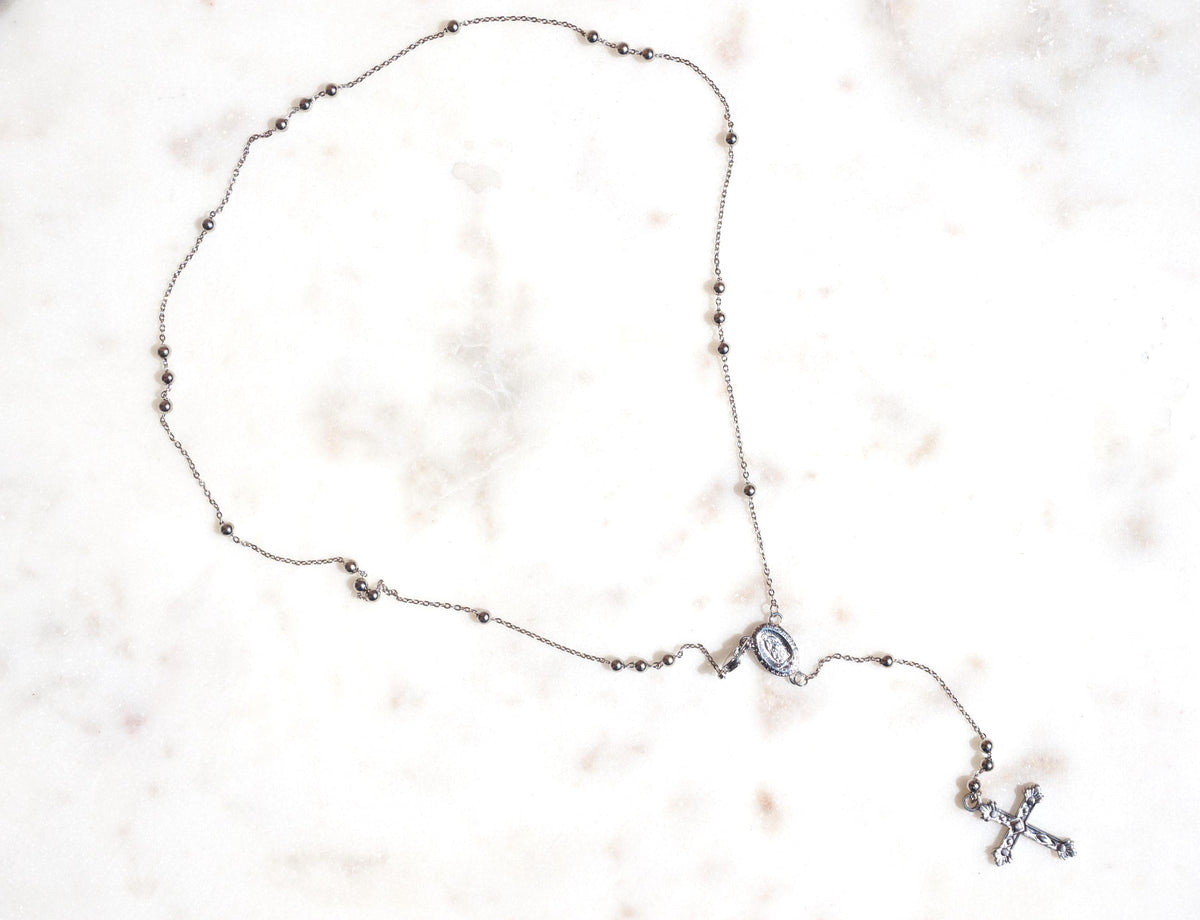 Gold/Silver Plated Rosary Style Necklace
