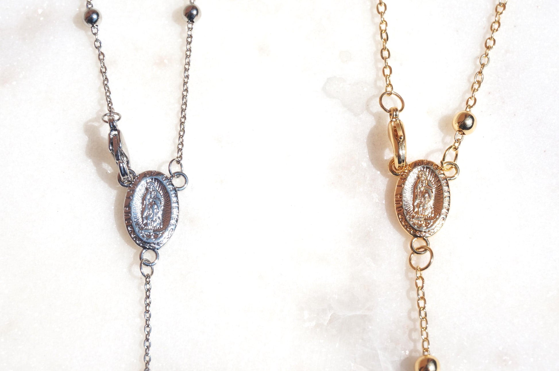 Gold/Silver Plated Rosary Style Necklace