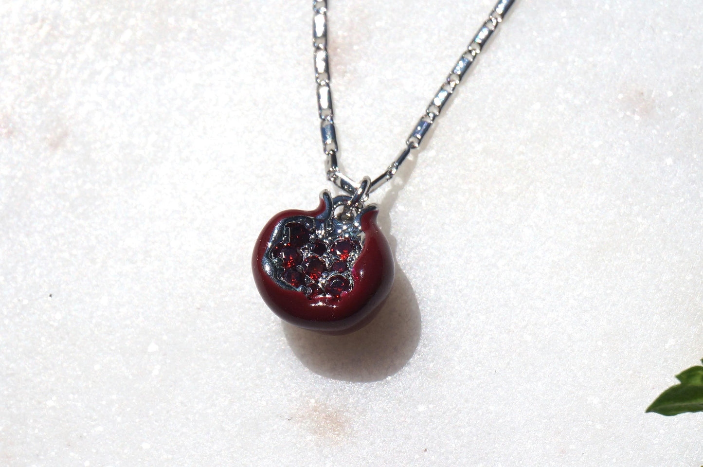 Persephone Crimson Pomegranate 18k Gold Plated Necklace