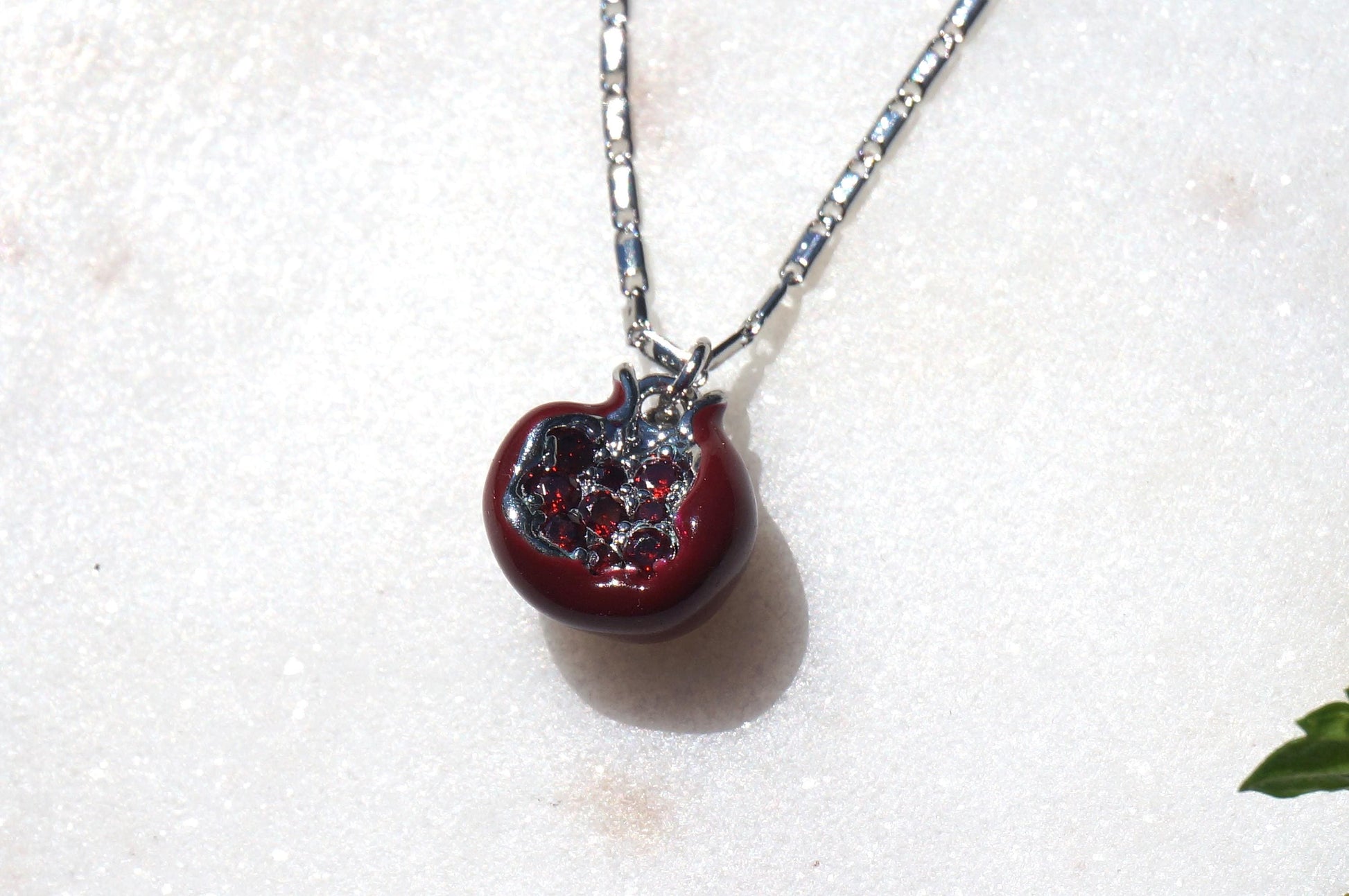 Persephone Crimson Pomegranate 18k Gold Plated Necklace
