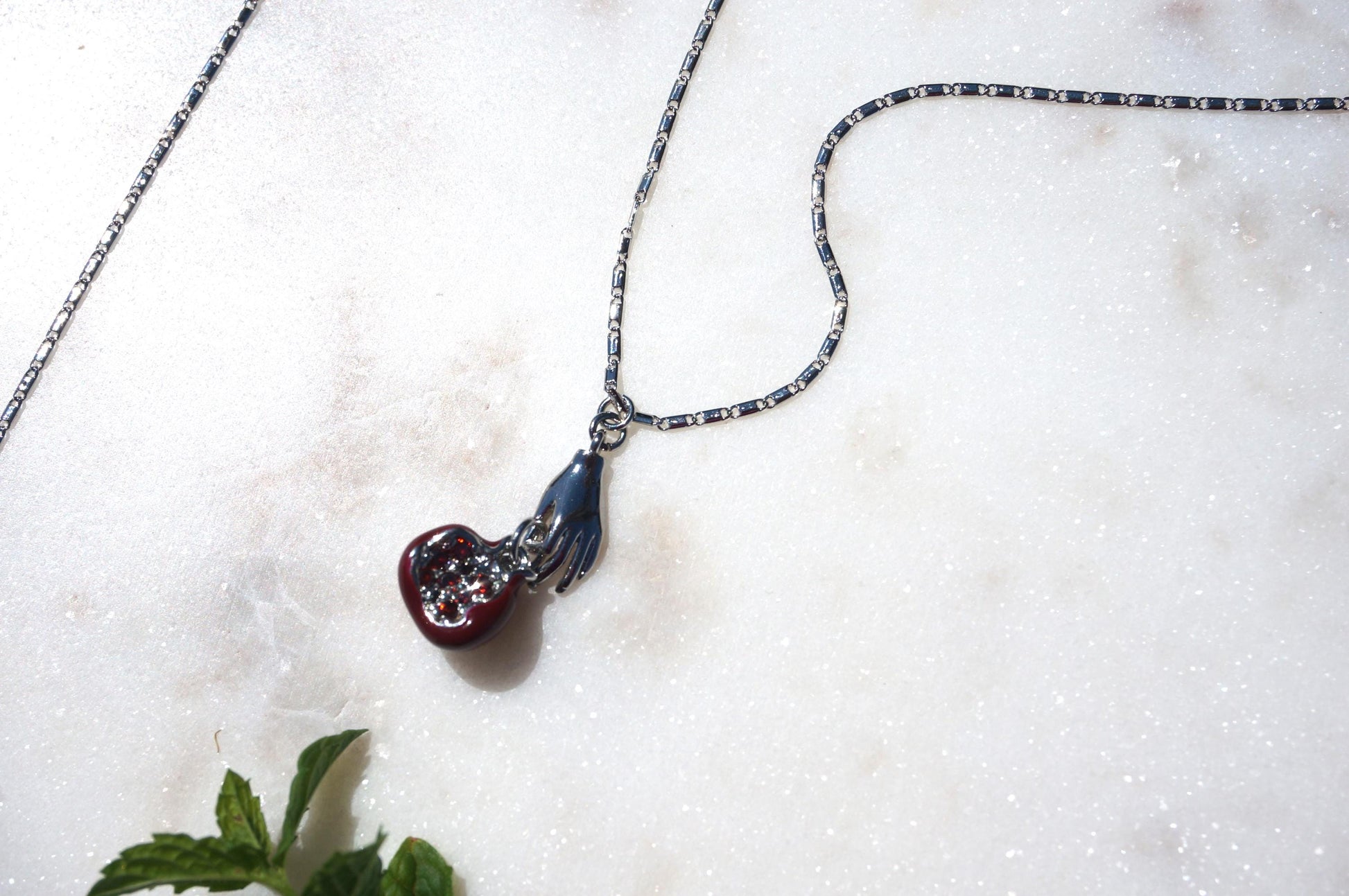 Persephone Crimson Pomegranate 18k Gold Plated Necklace
