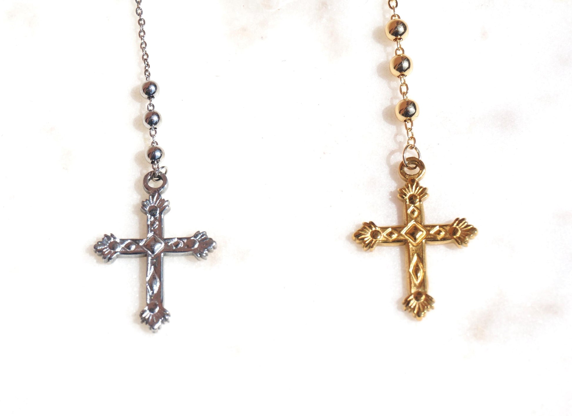 Gold Plated Rosary Style Necklace