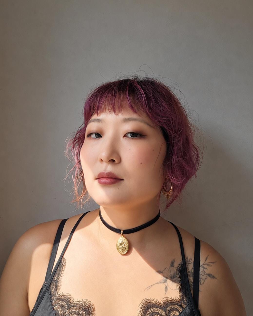 Botanical Oval Locket Stretch Choker
