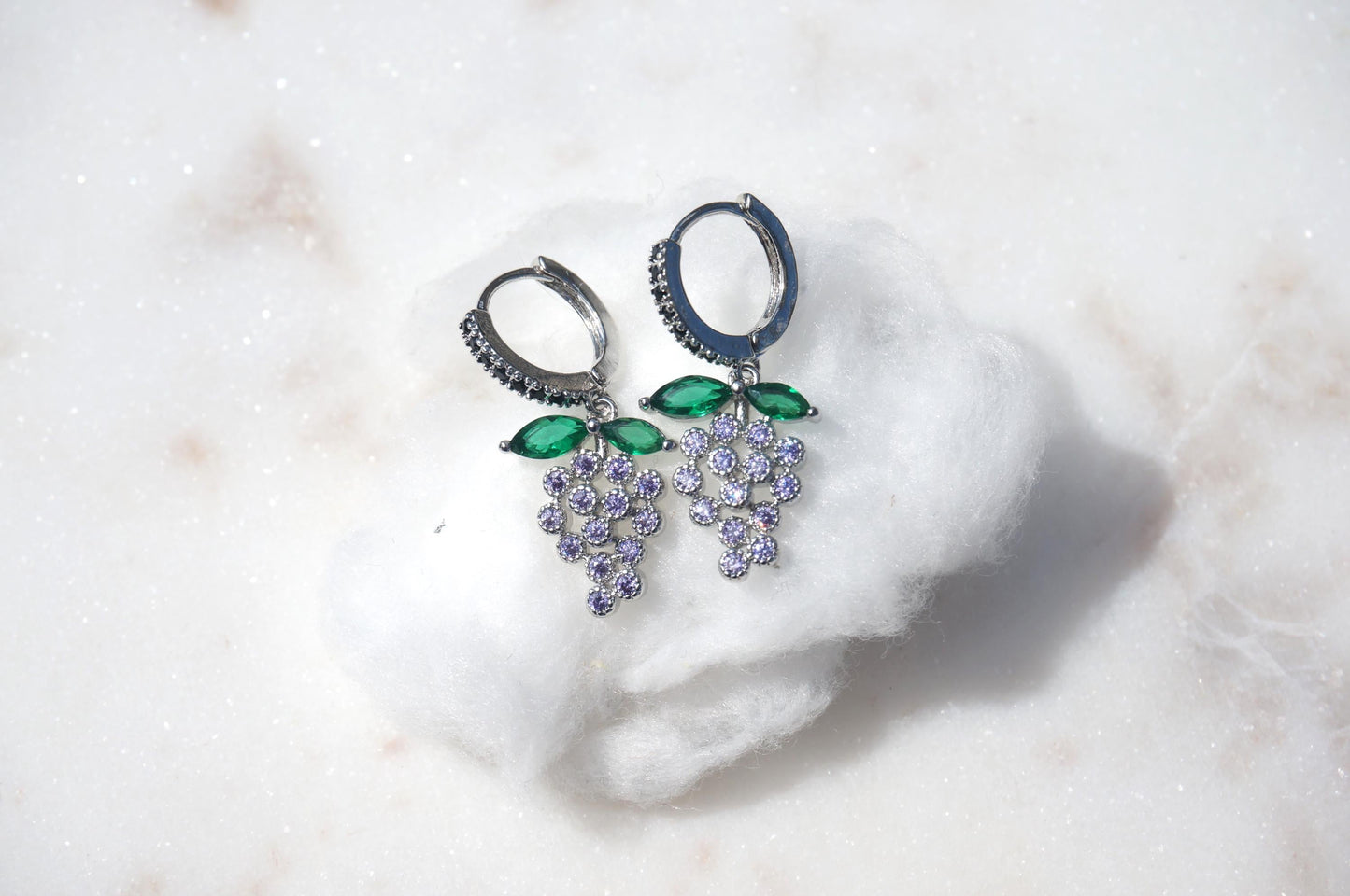 Dainty Grape Fruit Huggie Hoop Earrings