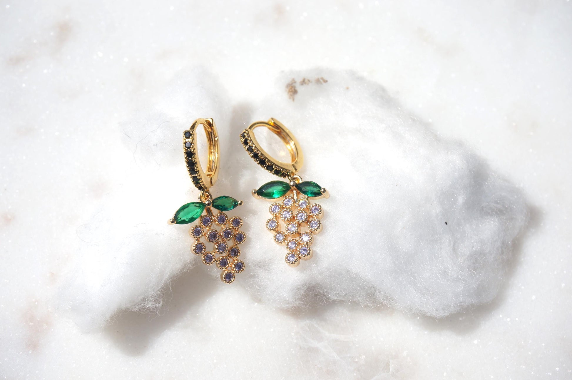 Dainty Grape Fruit Huggie Hoop Earrings