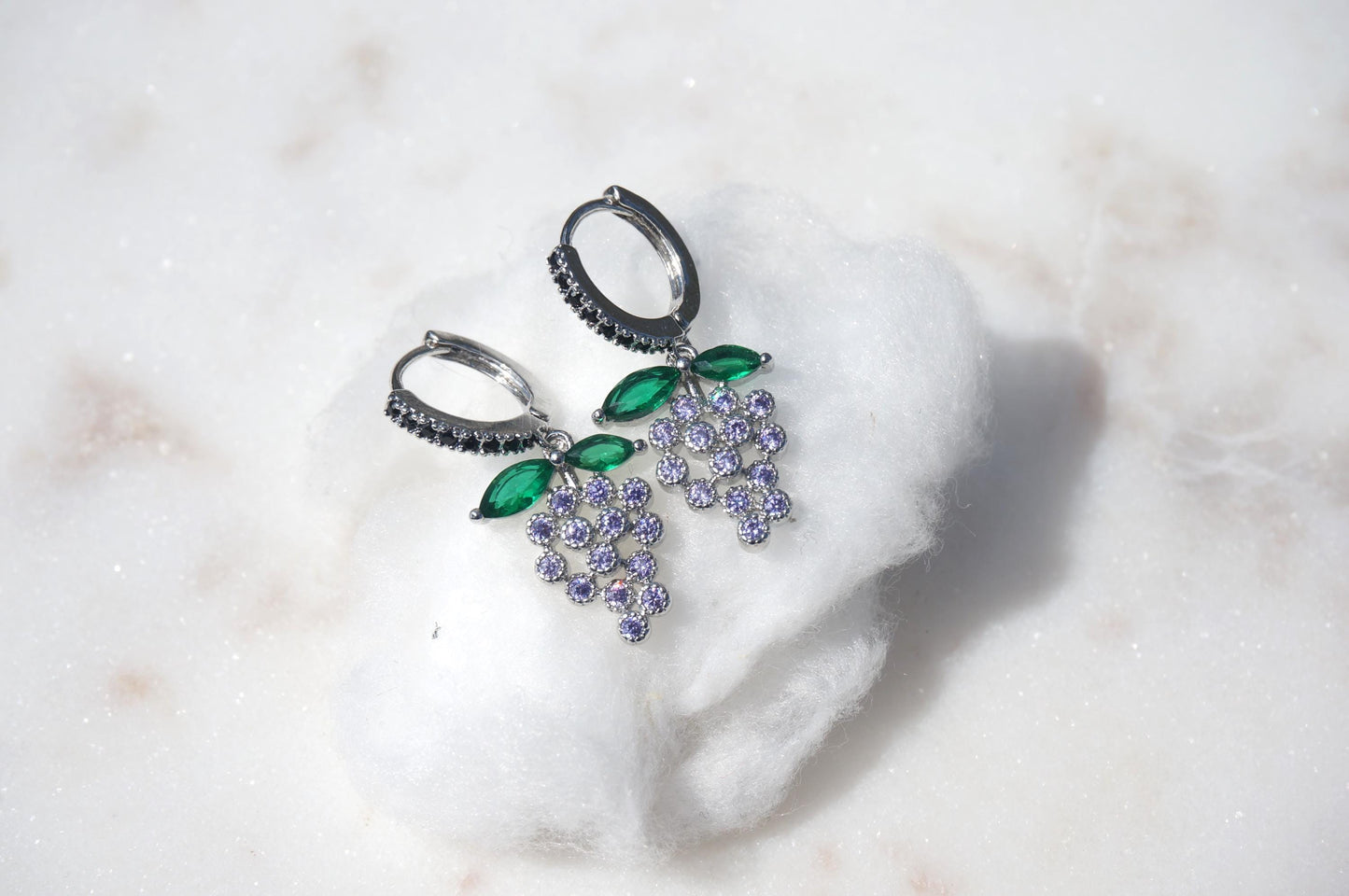 Dainty Grape Fruit Huggie Hoop Earrings