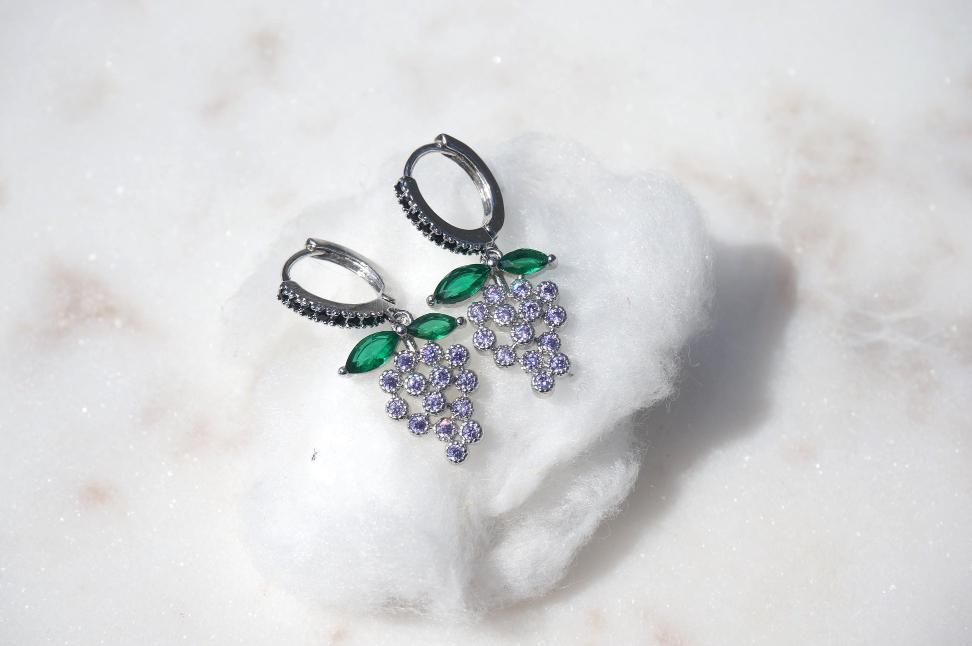 Dainty Grape Fruit Huggie Hoop Earrings