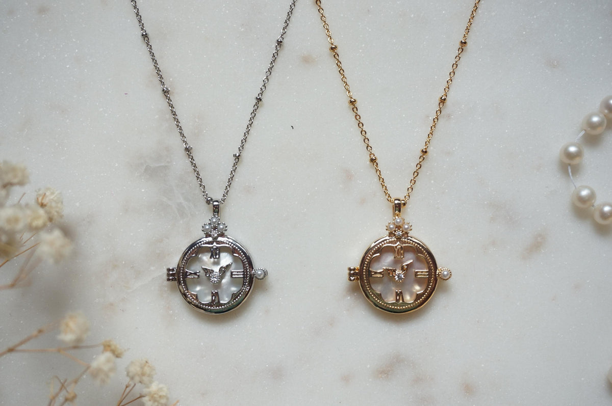 Sacred Heart Mother of Pearl Dainty Necklace