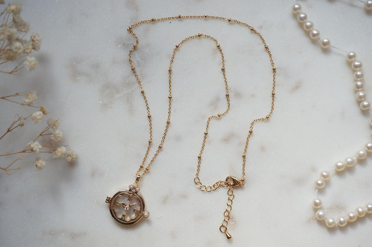 Sacred Heart Mother of Pearl Dainty Necklace