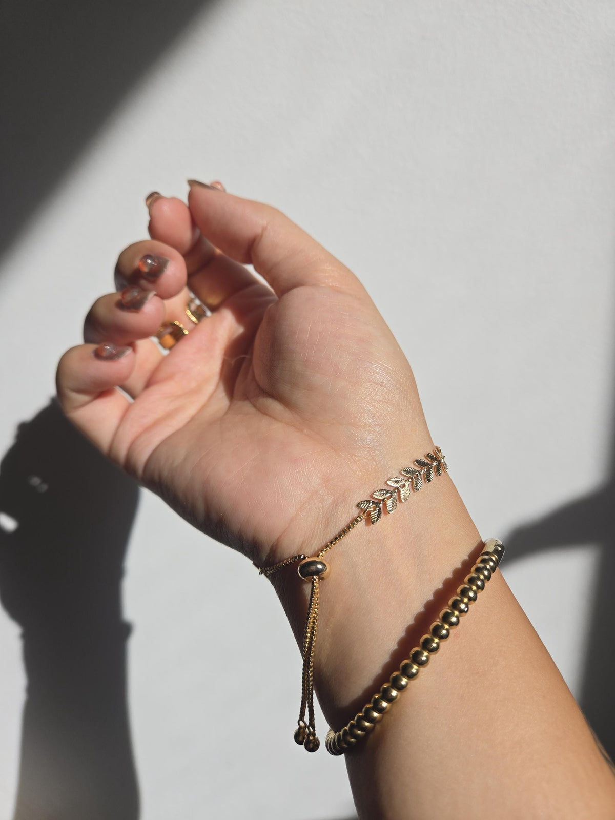 Gold/Silver Leaf Chain Adjustable Bracelet