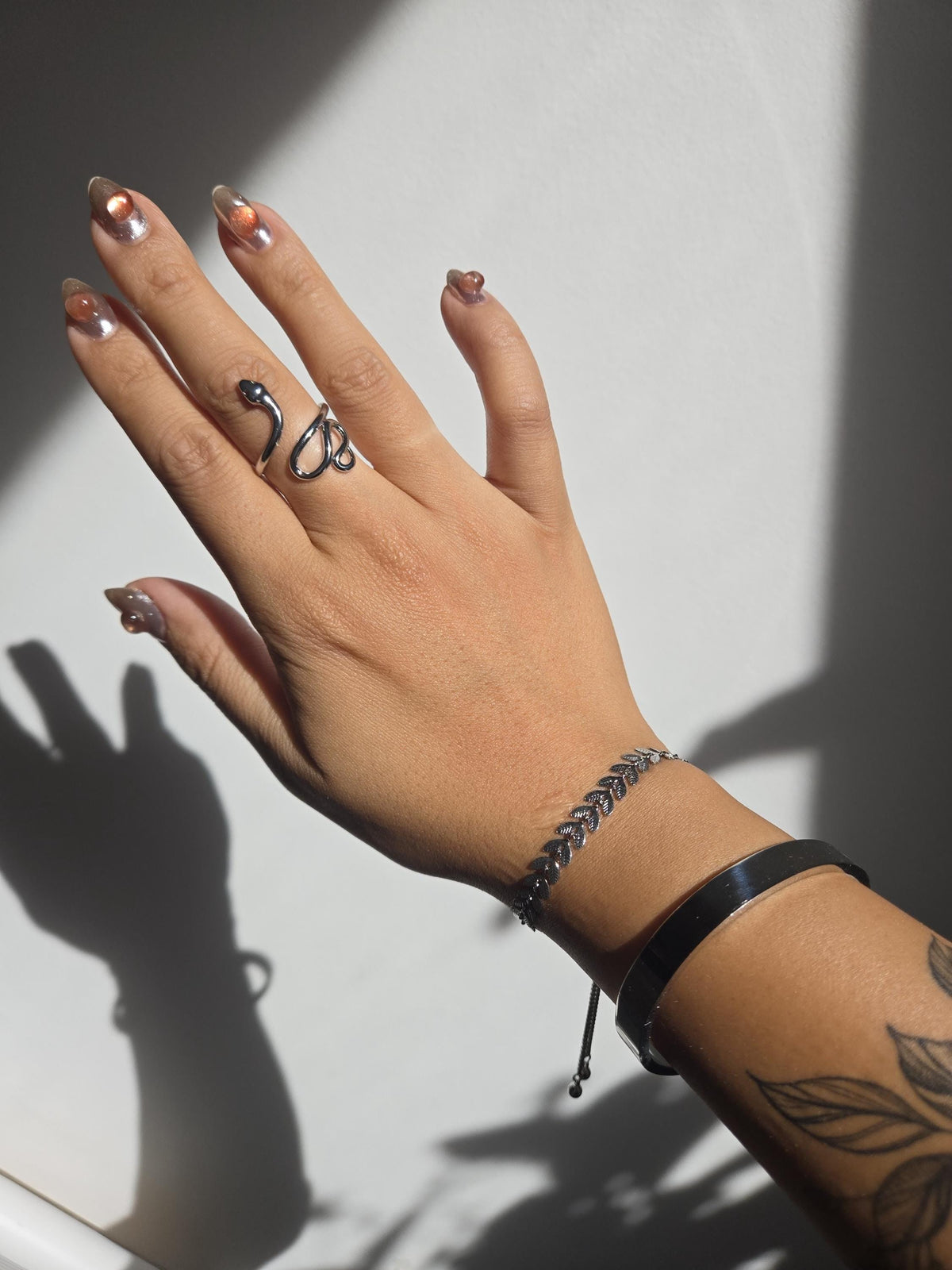 Gold/Silver Leaf Chain Adjustable Bracelet