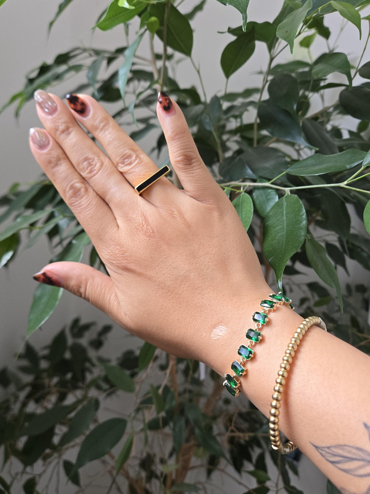 Gold/Silver Leaf Chain Adjustable Bracelet