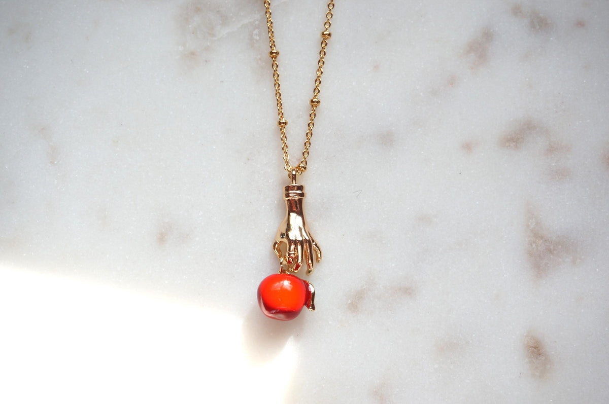 EVE Hand Holding Apple Necklace