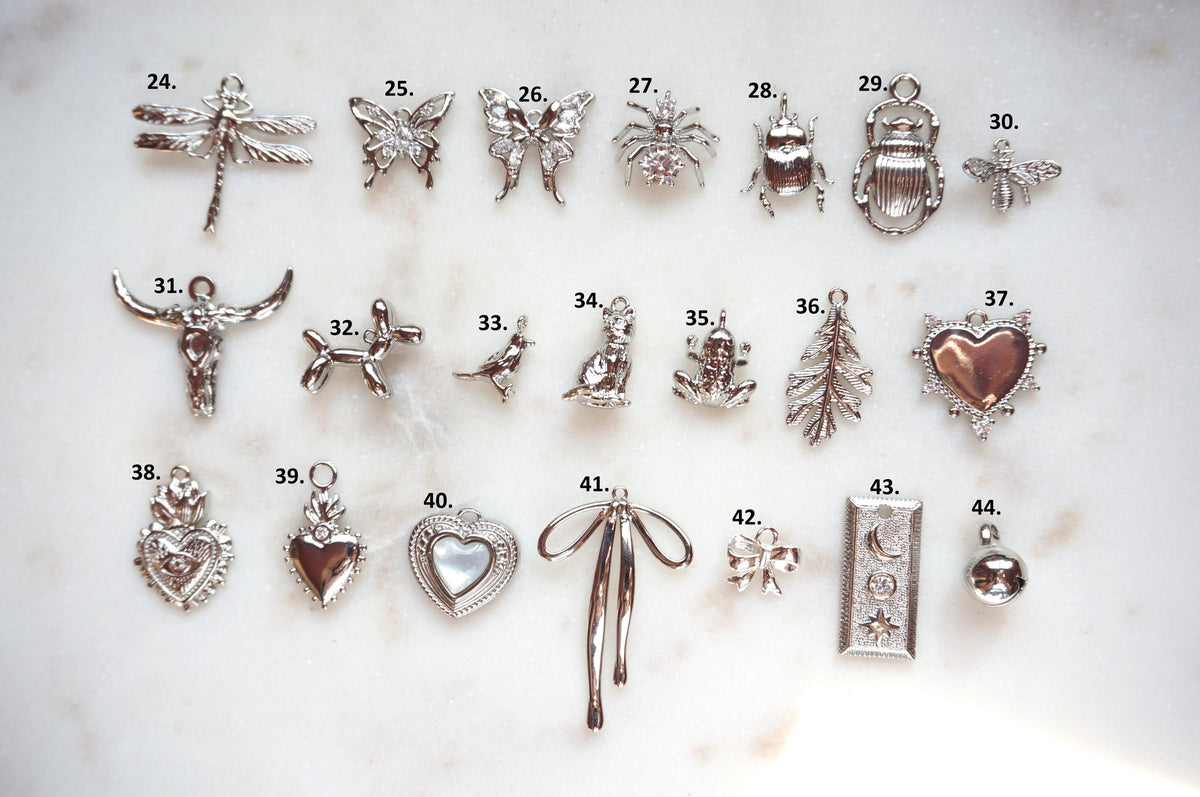 Build Your Own Silver DIY Charm Earrings / Hoops / Hooks / Studs
