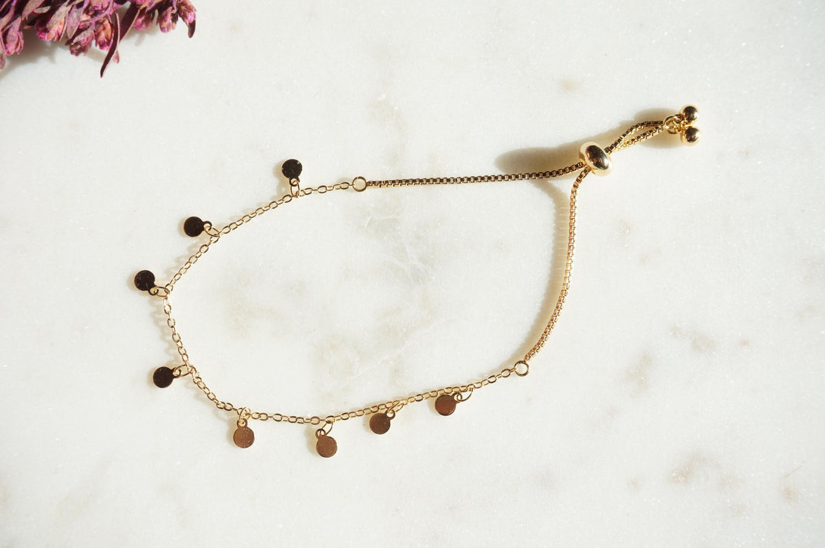 Gold Plated Dainty Chain Layering Adjustable Bracelets / Gold and Silver Bracelets