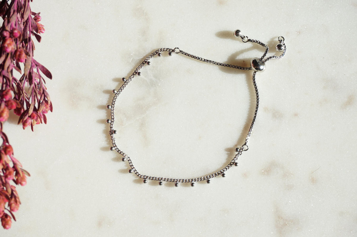 Gold Plated Dainty Chain Layering Adjustable Bracelets / Gold and Silver Bracelets