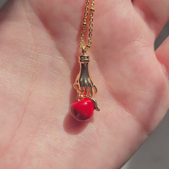 EVE Hand Holding Apple Necklace