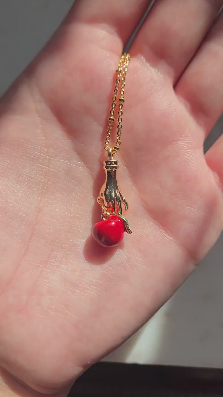 EVE Hand Holding Apple Necklace