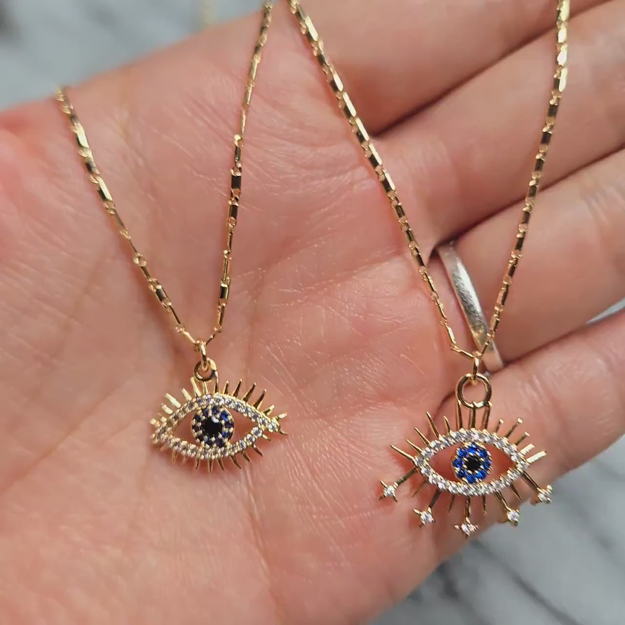 Starry Evil Eye Dainty Gold/Silver Necklace