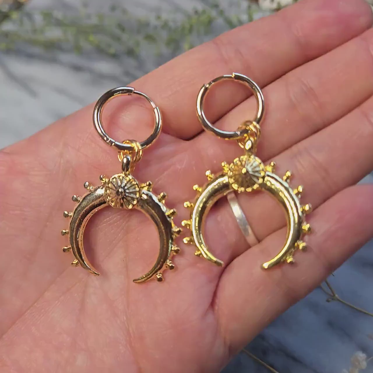 KUSKO Moon Hoop Earrings