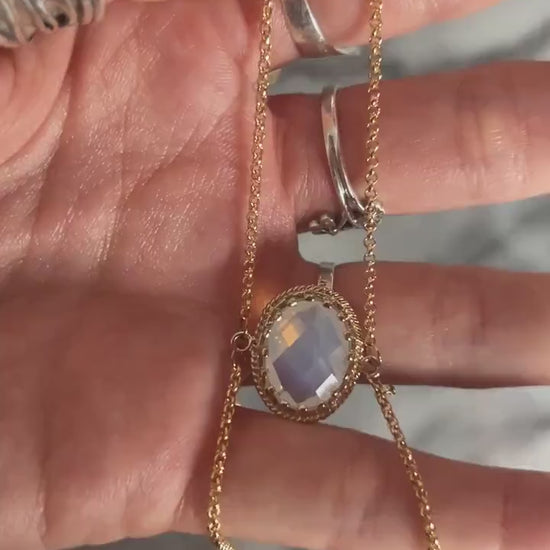 SELENE Moonstone Adjustable Body Chain in Silver / Gold