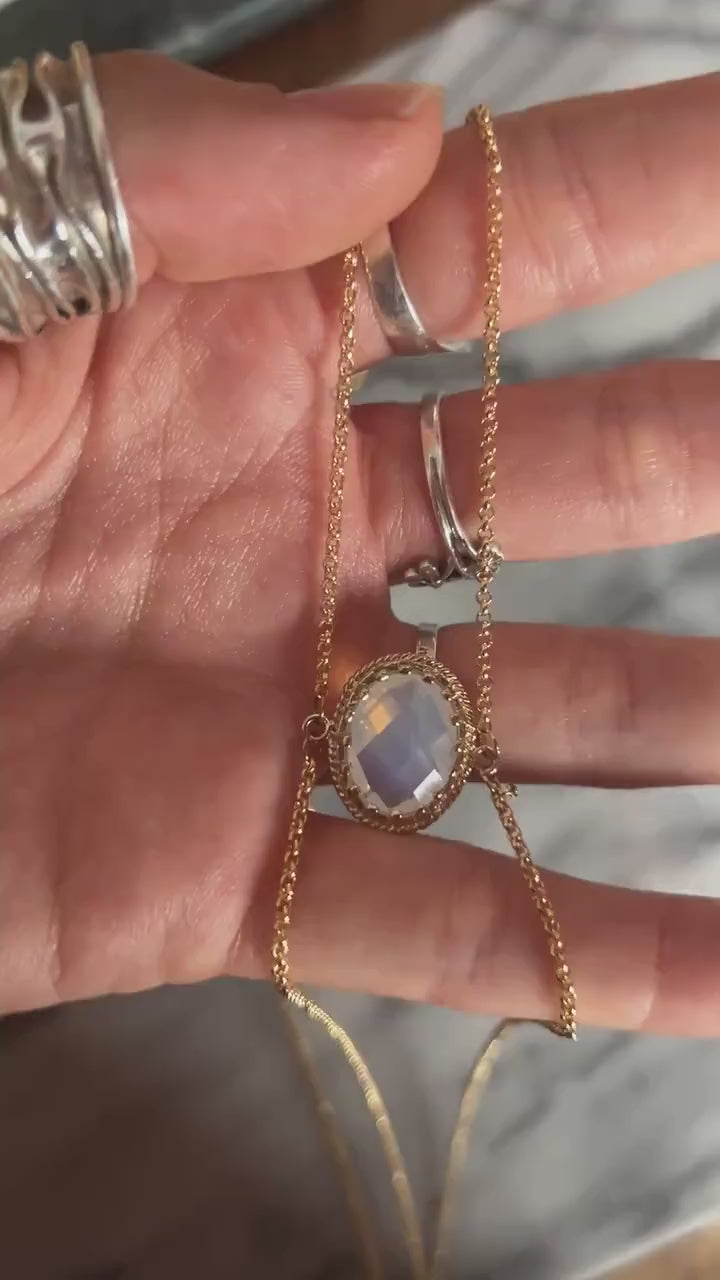 SELENE Moonstone Adjustable Body Chain in Silver / Gold