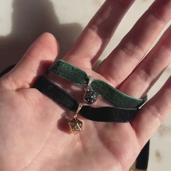 D20 Stretch Velvet Choker / Dungeons and Dragons Choker