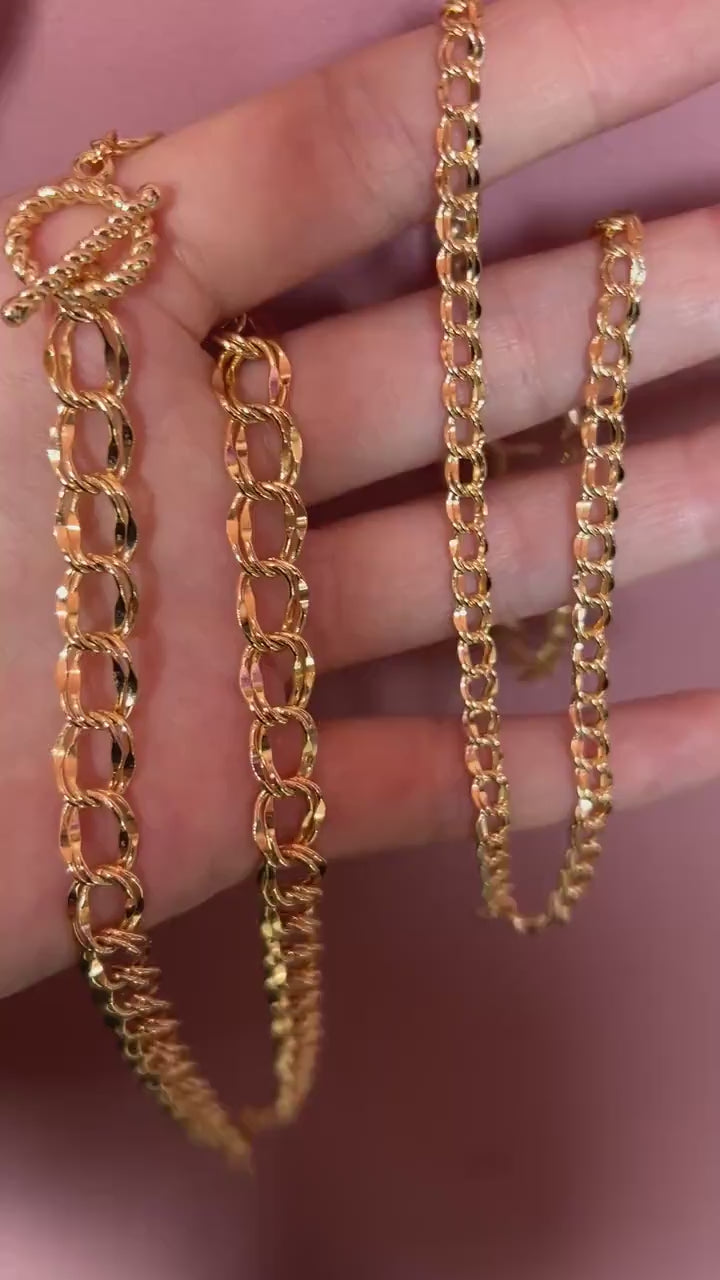 LOU 24k Gold Plated Chunky Chain Choker/Necklace