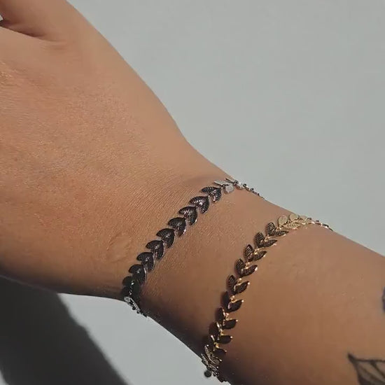 Gold/Silver Leaf Chain Adjustable Bracelet