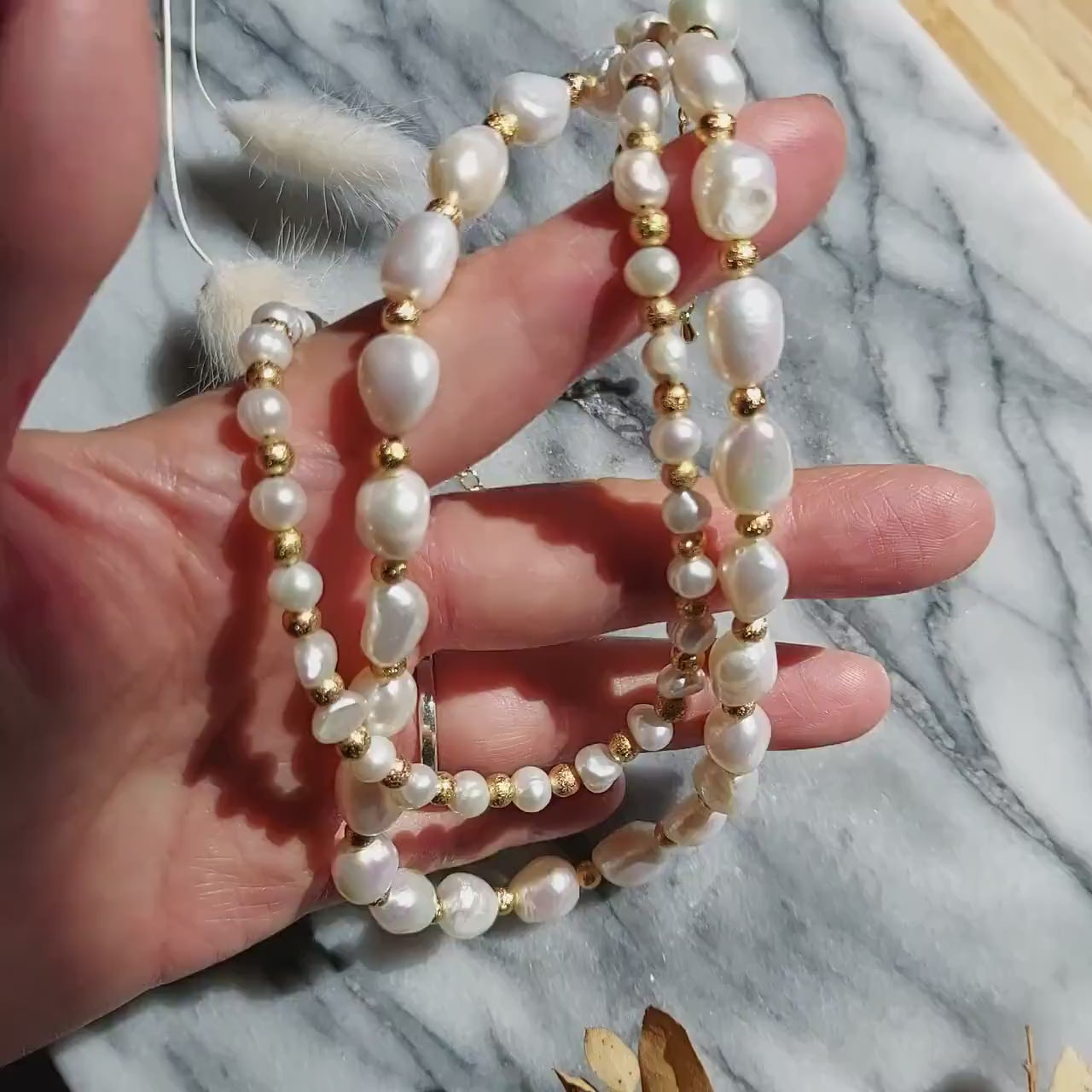 Pearl Strand Choker Necklace, Freshwater Pearl Necklace, Vintage Style Baroque Pearl Necklace, Dainty Pearl Choker Necklace