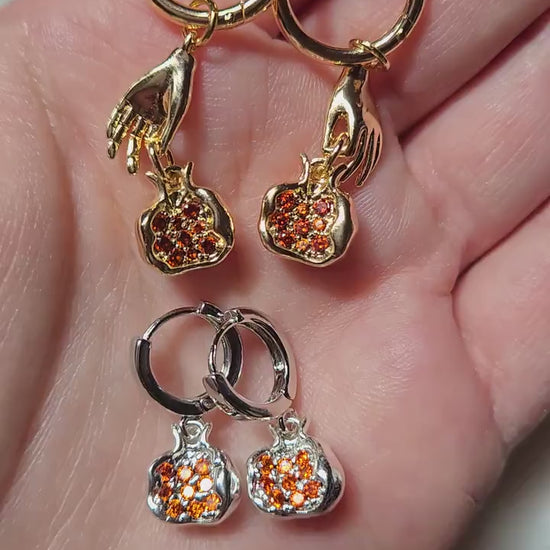 PERSEPHONE Pomegranate Gold/Silver Earrings