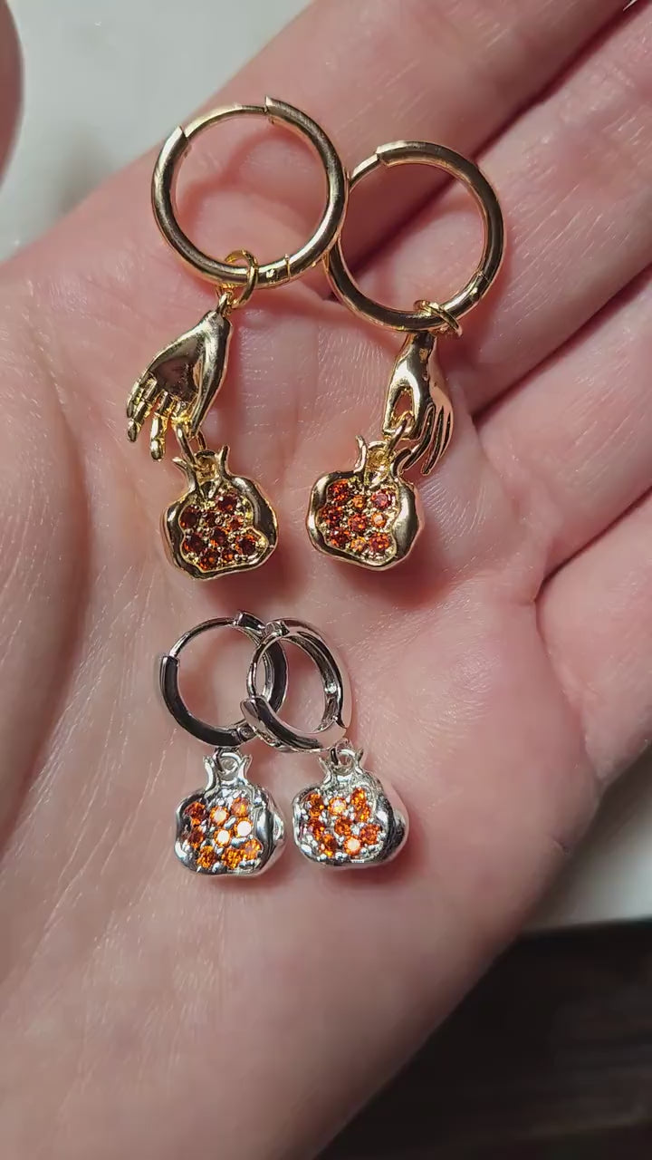 PERSEPHONE Pomegranate Gold/Silver Earrings