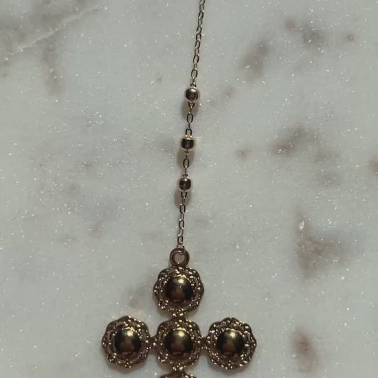 Gold Plated Rosary Style Necklace