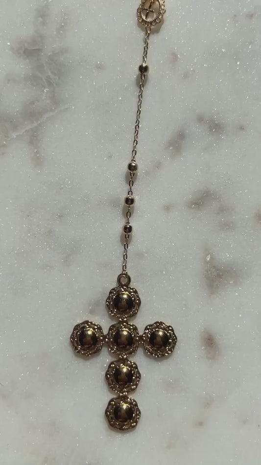 Gold Plated Rosary Style Necklace