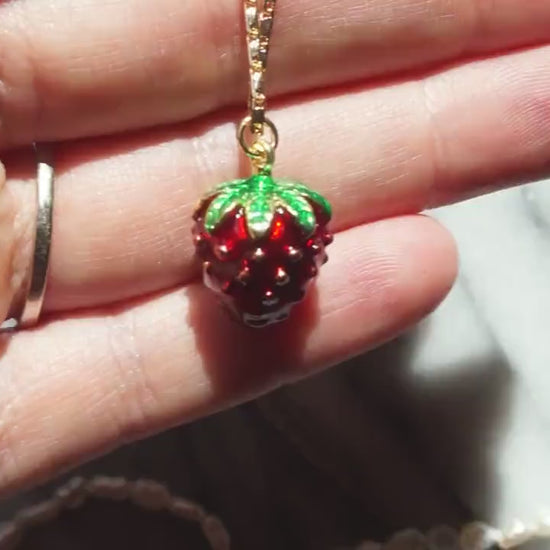 ICHIGO Strawberry Gold Necklace / Summer Necklace