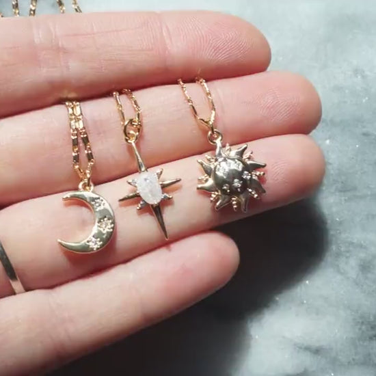 NEBULA Moon/ Star/ Sun Necklace / Celestial Necklaces
