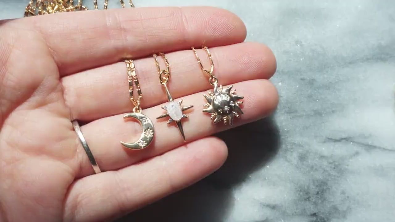NEBULA Moon/ Star/ Sun Necklace / Celestial Necklaces