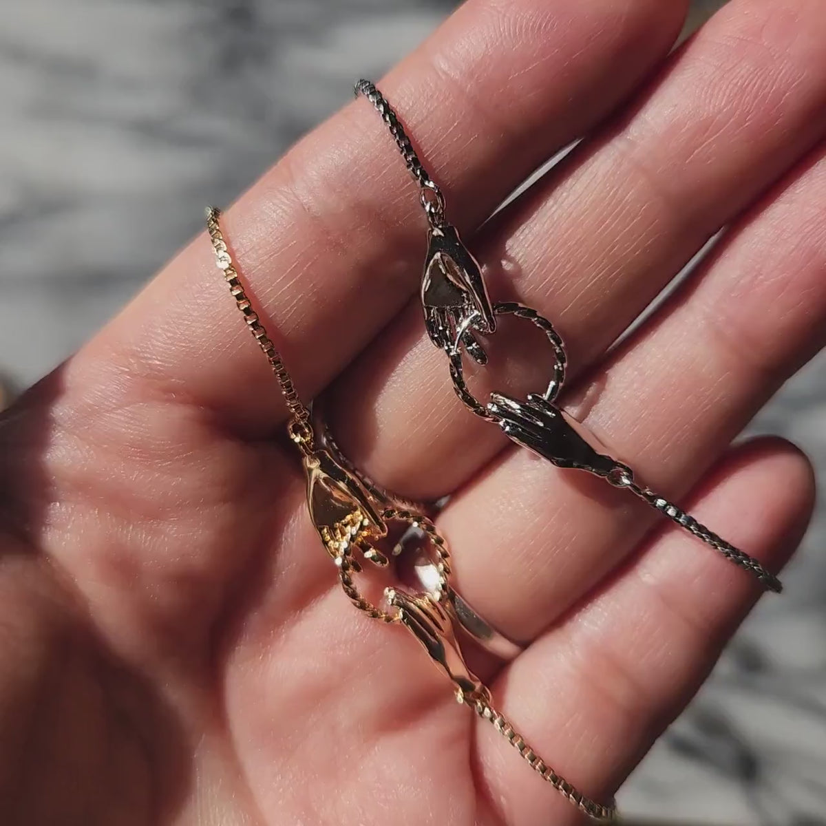 Dainty Tarot Hand Adjustable Bracelet / Gold and Silver Bracelet