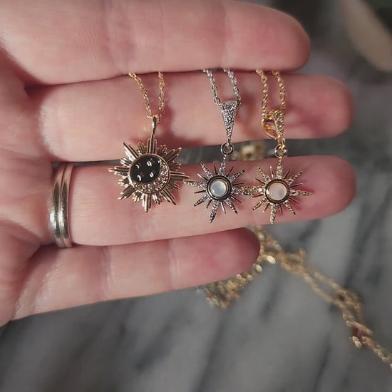 EOS Gold/Silver Sun/Moon Pendant Necklaces